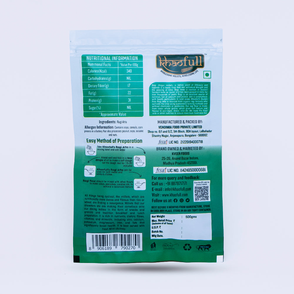 GLUTEN FREE RAGI FLOUR / ATTA - Khaofull