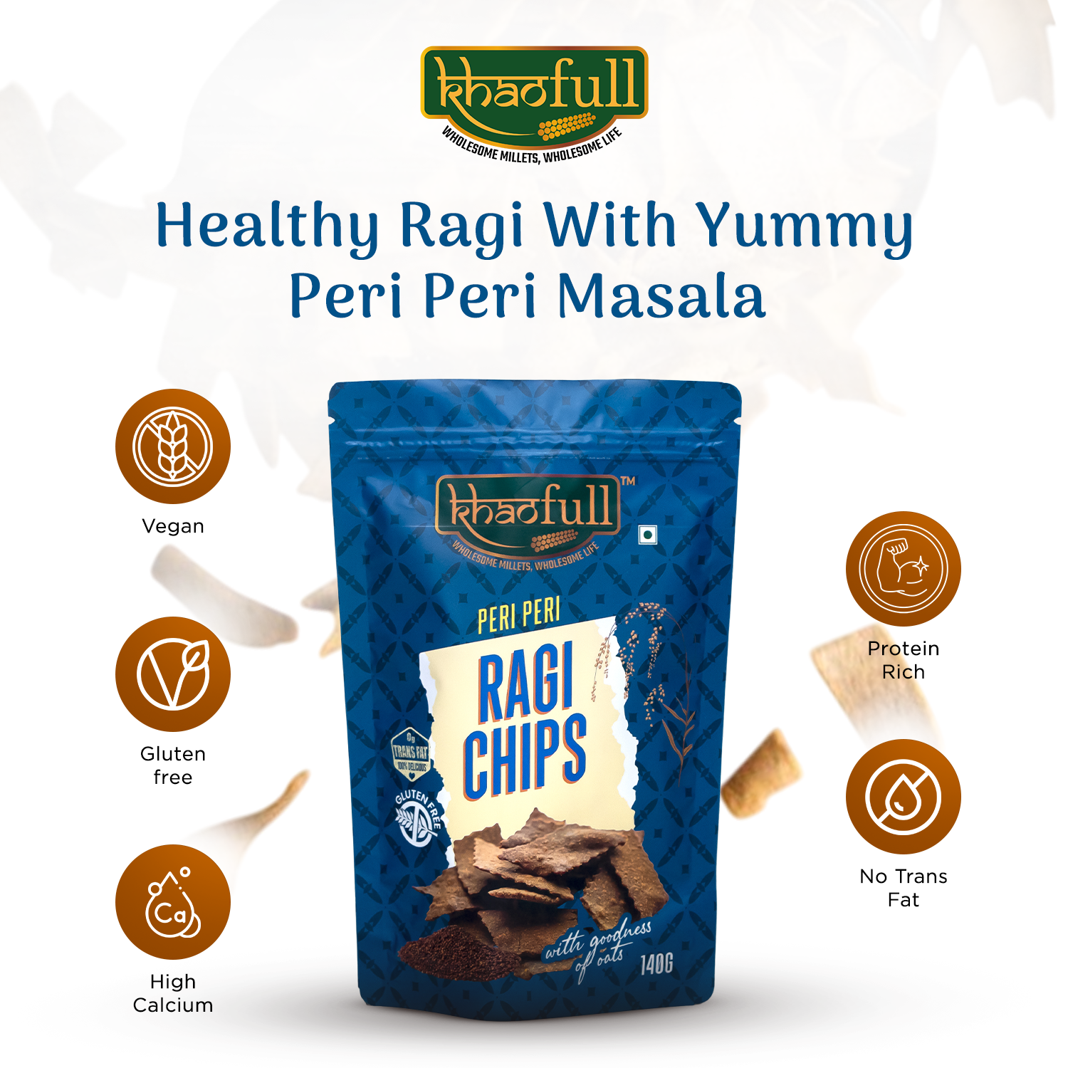 KHAOFULL PERI PERI RAGI CHIPS