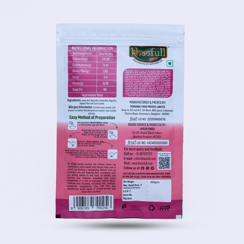 GLUTEN FREE MULTI MILLET FLOUR / ATTA - Khaofull