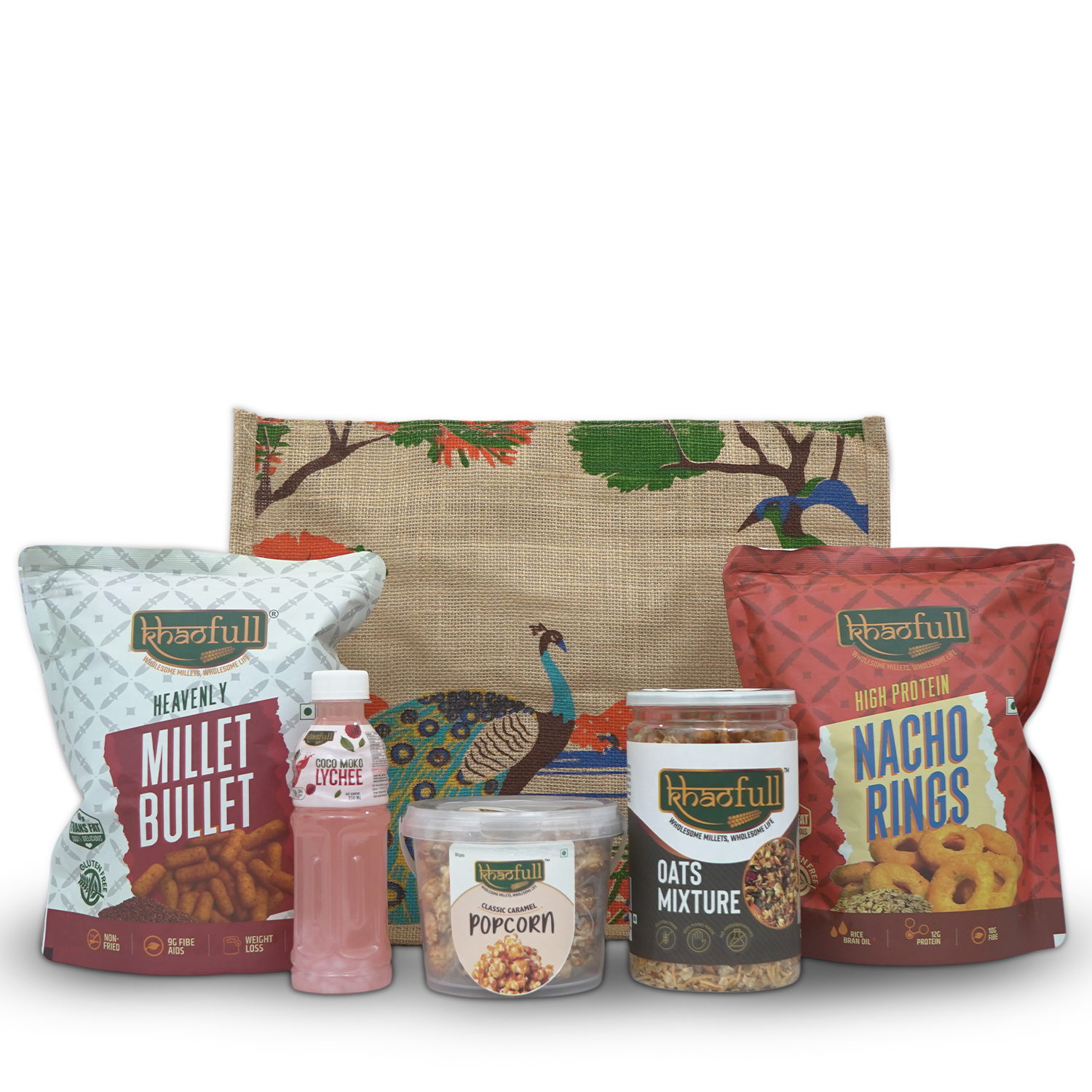 CLASSIC CARAMEL POPCORN, COCO MOKO, PROTEIN NACHO RINGS, OATS MIXTURE & MILLET CHIPS (COMBO)
