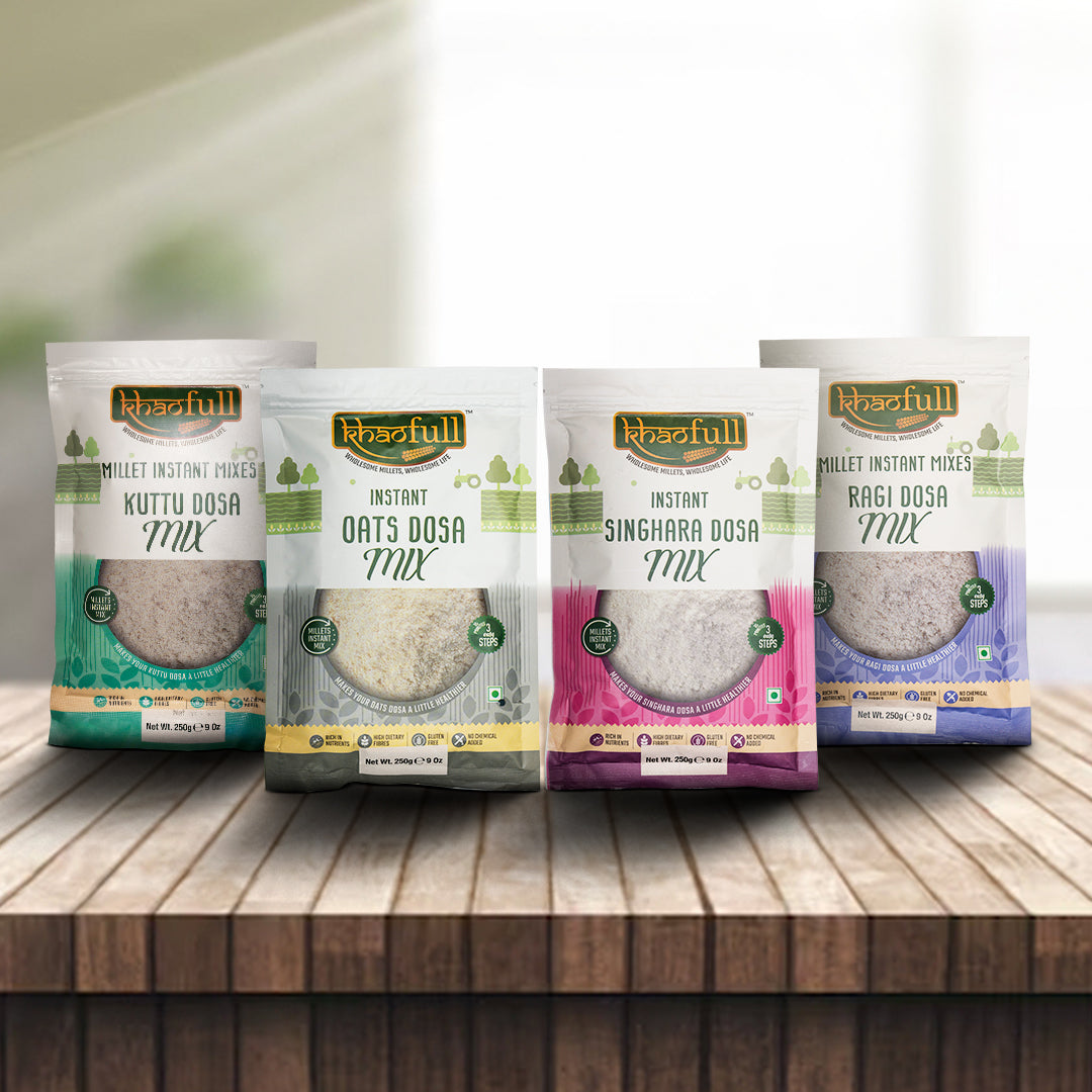 KUTTU DOSA MIX, RAGI DOSA MIX, SINGHARA DOSA MIX & OATS DOSA MIX (COMBO) - Khaofull